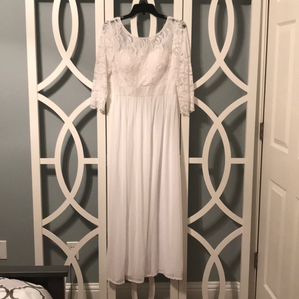 White maxi dress